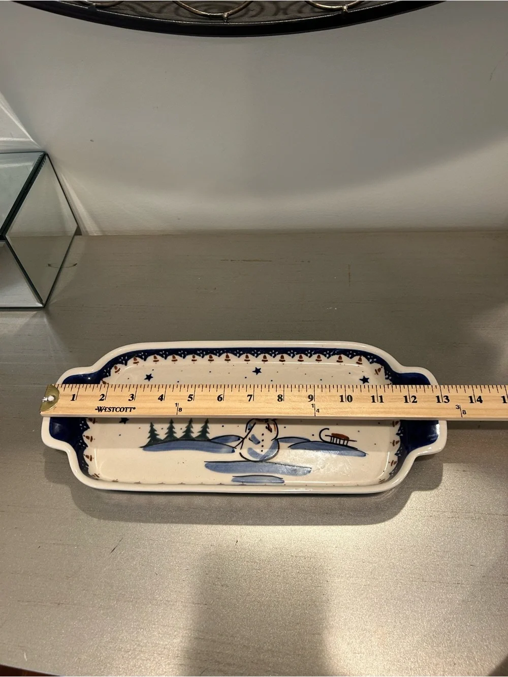 Boleslawiec Hand-Painted Ceramic Serving Dish in Blue and White